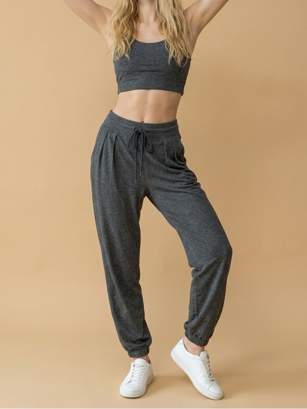 EUC Lole Dark Charcoal Drawstring Joggers - Yoga Pants (L)
